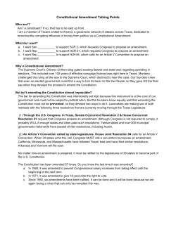 Constitutional Amendment Talking Points