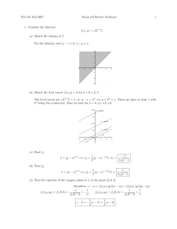 MA 351 Fall 2007 Exam #2 Review Solutions 1 1. Consider the