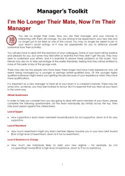 Manager׳s Toolkit I`m No Longer Their Mate, Now I`m Their Manager