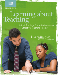 Initial Findings from the Measures of Effective Teaching Project