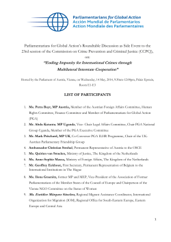 List of Participants - Parliamentarians for Global Action