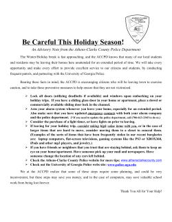 Be Careful This Holiday Season! - Athens