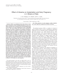 Effect of Atrazine on Implantation and Early Pregnancy in 4 Strains