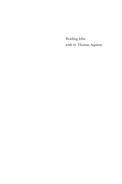 Reading John with St. Thomas Aquinas