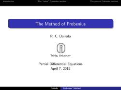 Solving ODEs via Frobenius` method