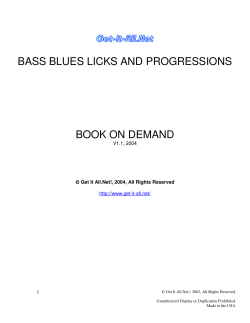 BASS BLUES LICKS AND PROGRESSIONS BOOK ON DEMAND