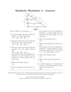 Similarity Worksheet 4 - Answers
