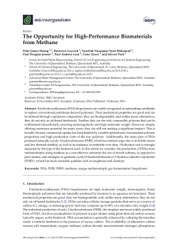 The Opportunity for High-Performance Biomaterials from Methane