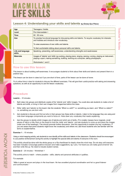 Understanding your skills and talents