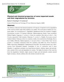 Physical and chemical properties of some imported woods and their