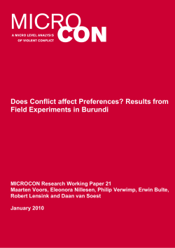 Does Conflict affect Preferences? Results from Field Experiments in