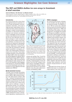 The NGT and PARCA shallow ice core arrays in Greenland: A brief