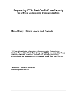 Case Study: Sierra Leone and Rwanda