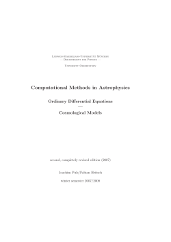 Numerical Methods in Astrophysics -
