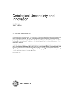 Ontological Uncertainty and Innovation