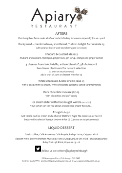 dessert - Apiary Restaurant