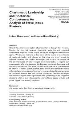 Charismatic Leadership and Rhetorical Competence
