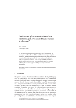 Genitive and of-construction in modern written English