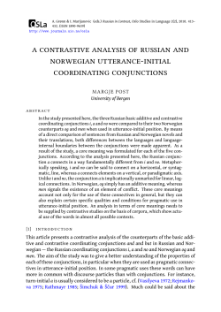 a contrastive analysis of russian and norwegian utterance