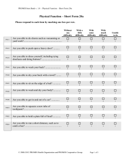 PROMIS Physical Function Short Form