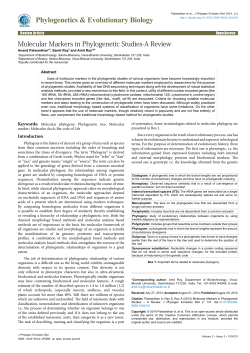Molecular Markers in Phylogenetic Studies &ndash; A - e