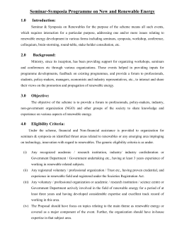 Seminar-Symposia Programme on New and Renewable