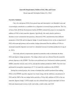 Anaerobic Respirometry Studies of Fats, Oils, and Grease Bryan