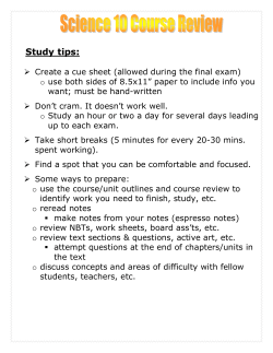 Study tips - Winston Knoll Collegiate