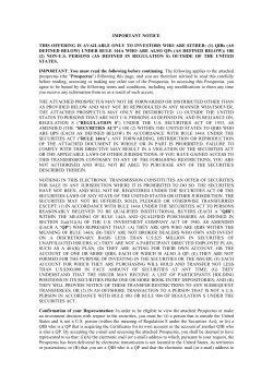 (AS DEFINED BELOW) UNDER RULE 144A WHO AR