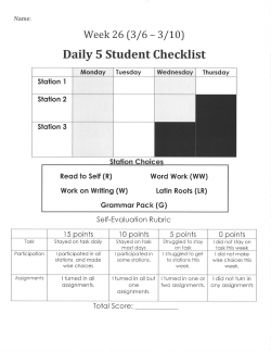Daily 5 Student Checklist 3 /Lo