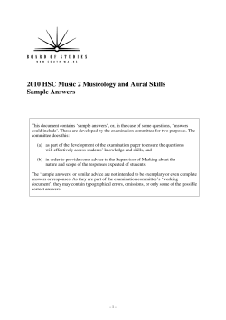 2010 HSC Music 2 Musicology and Aural Skills