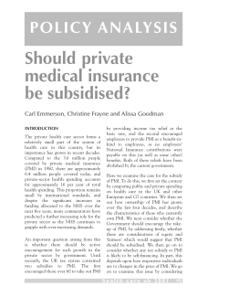 Should private medical insurance be subsidised?