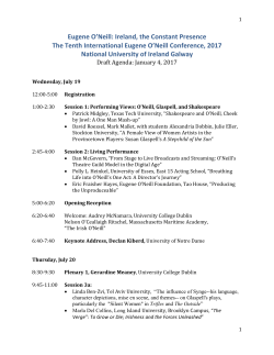 Conference Schedule - Eugene O`Neill Society