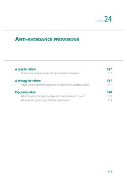 anti-avoidance provisions - Review of Business Taxation