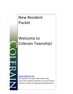 New Resident Packet Welcome to Colerain Township!