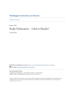 Radio Defamation&mdash;Libel or Slander?
