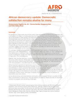 African democracy update: Democratic satisfaction
