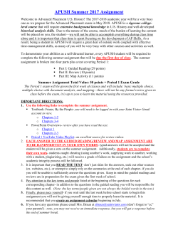 Summer Assignment - Saint Viator High School