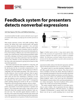 Feedback system for presenters detects nonverbal