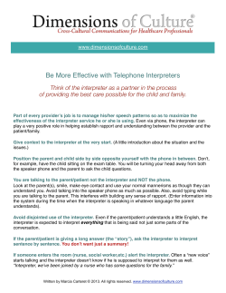 Interpreter Handout Residents copy
