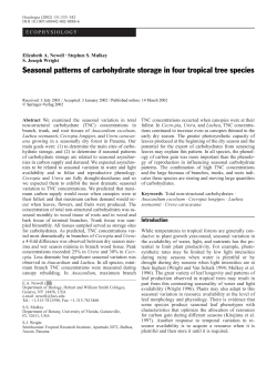 Seasonal patterns of carbohydrate storage in four tropical tree species