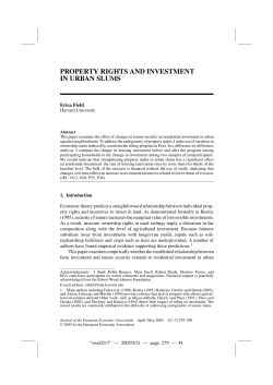 property rights and investment in urban slums