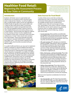 Beginning the Assessment Process in Your State or Community