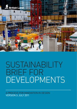 Sustainability Brief for developments