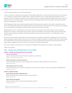 English III (2013) / American Literature