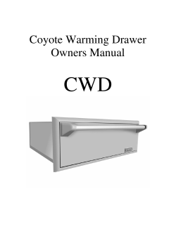 Coyote Warming Drawer Owners Manual