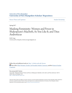 Masking Femininity: Women and Power in Shakespeare`s Macbeth