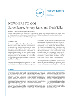 NOWHERE TO GO? Surveillance, Privacy Rules and Trade