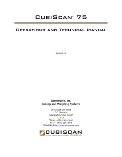 CubiScan 75 User Manual
