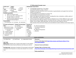 GT Differentiated Exemplar Lesson Grade Level: 4 Subject Area(s